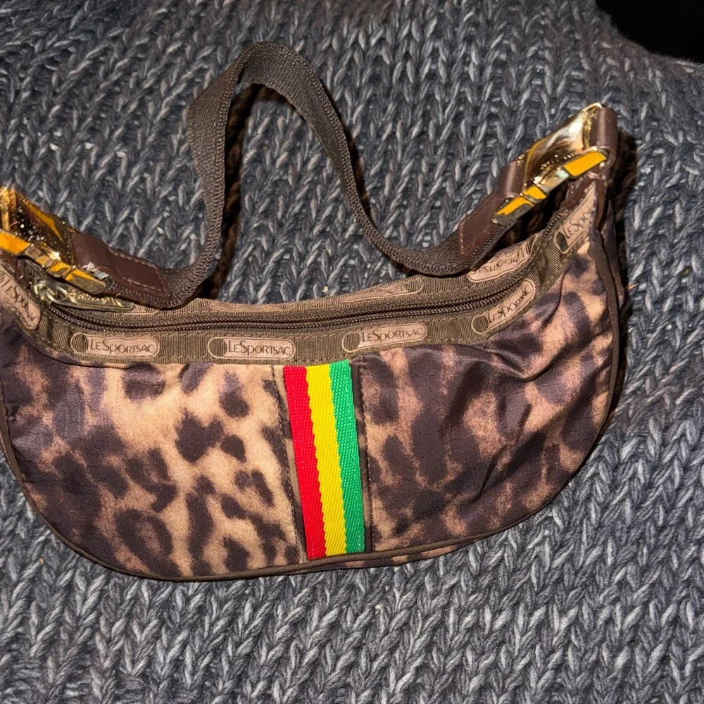 LAMB Gwen Stefani for LeSportSak - Jamaican Stripe and Leopard Print Bag - Picture 2 of 8